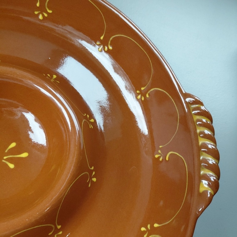 Vintage BF Collection Large Oval Serving Pottery‎ Portugal Hand painted Handles - Picture 4 of 9